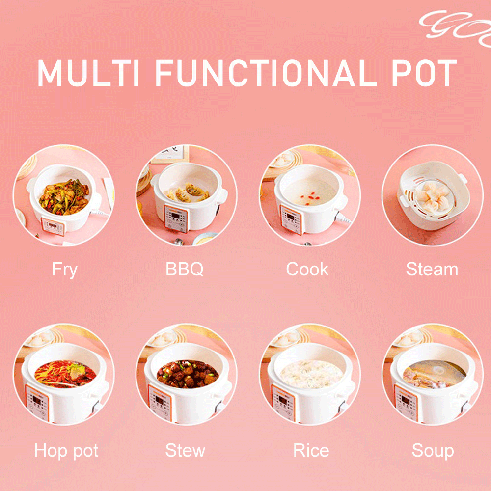 Hot Pot Digital Dapur Serbaguna Dengan Panggangan dengan pengukus