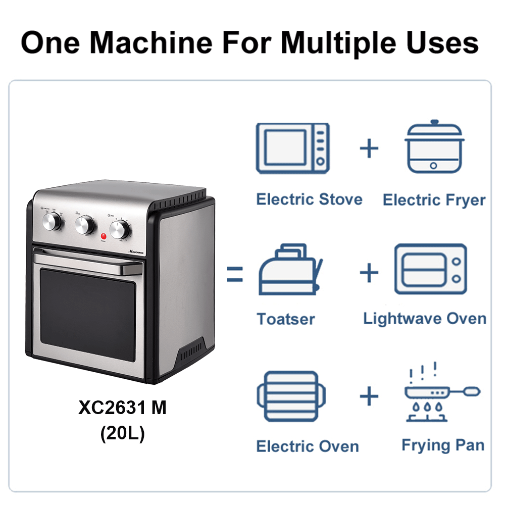 Rumah 9in1 Oven Pemanggang Roti Pizza Oven Penggorengan Udara Listrik bebas Minyak